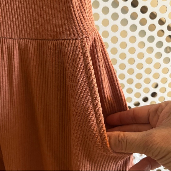 Chaser ribbed Double Vee Neck Midi Tank Dress Size Small terracotta NWOT - Picture 11 of 11